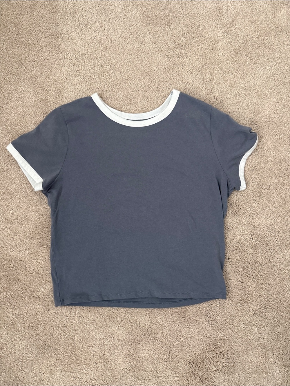 Hollister Navy Short Sleeve Tee with White Trim